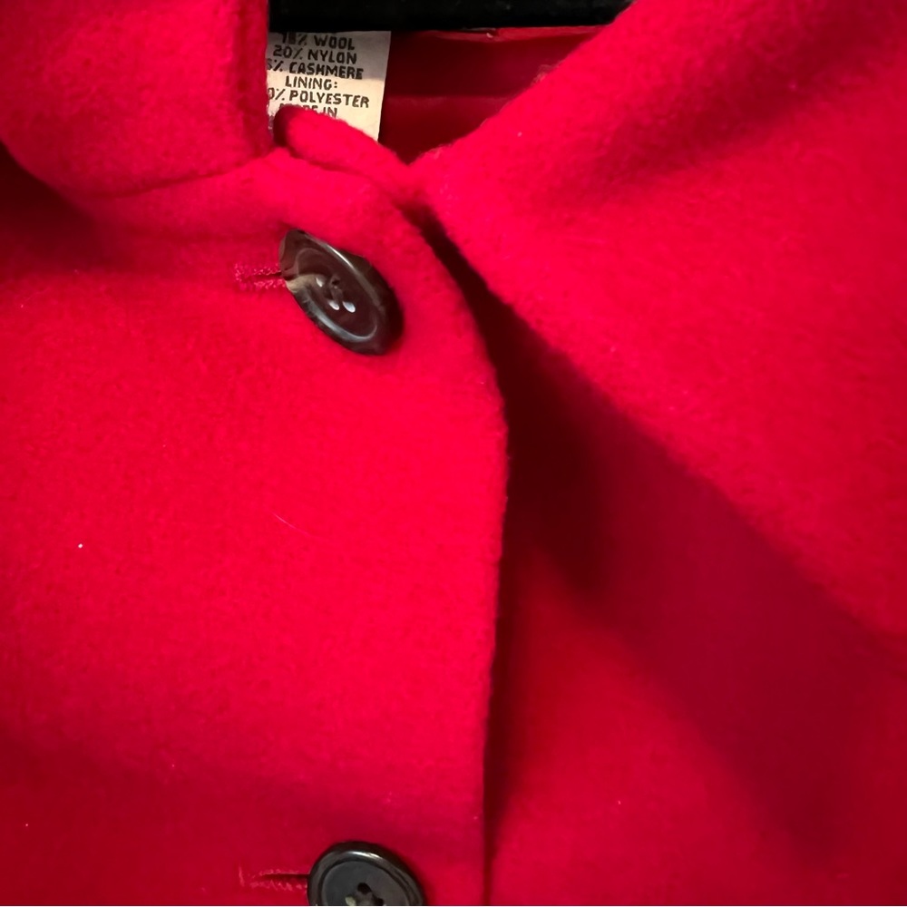 Vintage casual corner wool cashmere blend red cropped blazer jacket - Picture 3 of 13